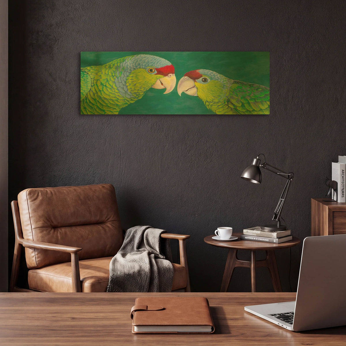 'Lilac Crowned Amazons' By Tim Marsh Gold Metal Wall Art