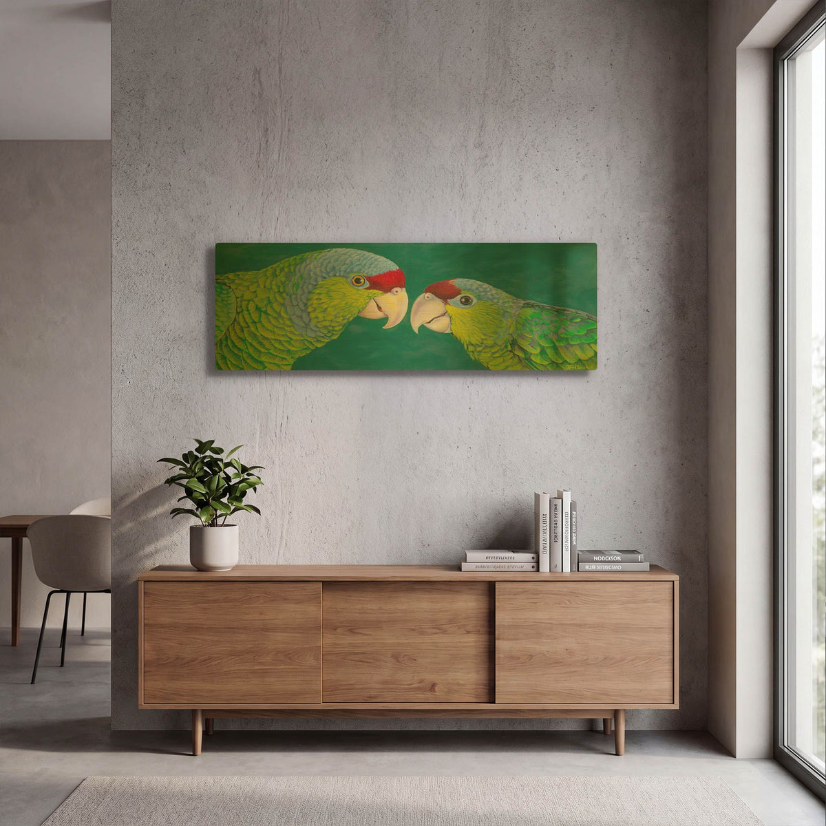 'Lilac Crowned Amazons' By Tim Marsh Gold Metal Wall Art