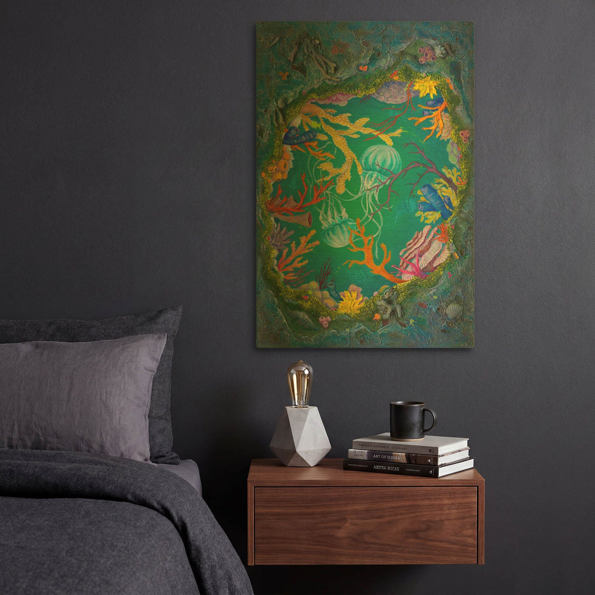 'Looking Into JellyLand' By Tim Marsh Gold Metal Wall Art