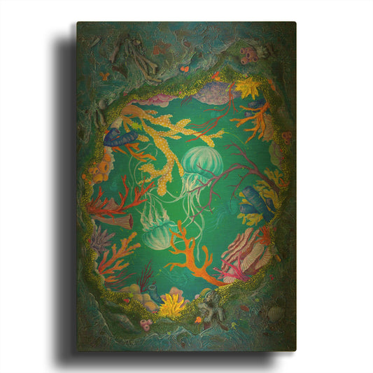 'Looking Into JellyLand' By Tim Marsh Gold Metal Wall Art