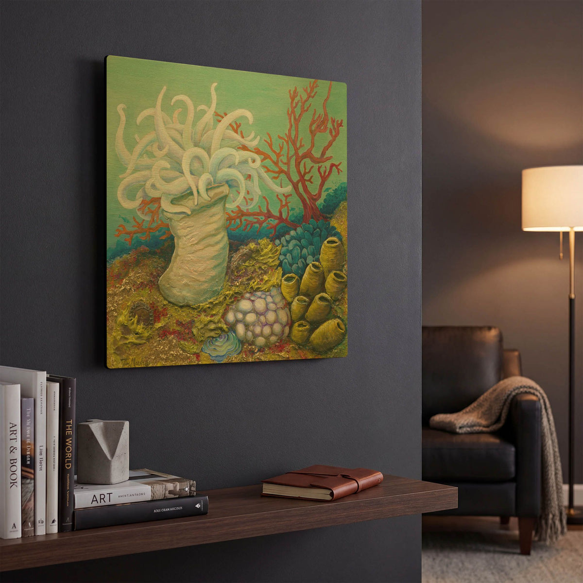 'Anemone Ballet' By Tim Marsh Gold Metal Wall Art