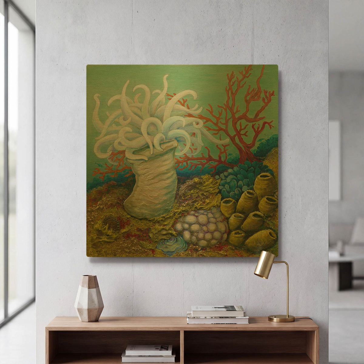 'Anemone Ballet' By Tim Marsh Gold Metal Wall Art