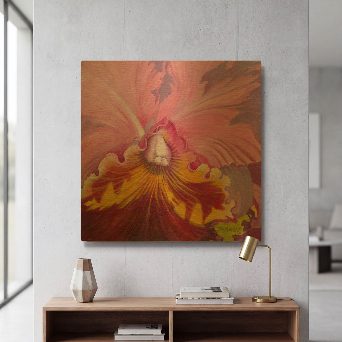'Orchid Series 1' By Tim Marsh Gold Metal Wall Art