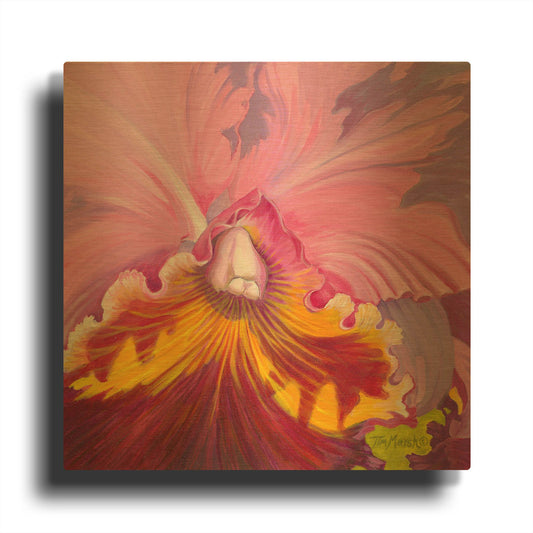 'Orchid Series 1' By Tim Marsh Gold Metal Wall Art