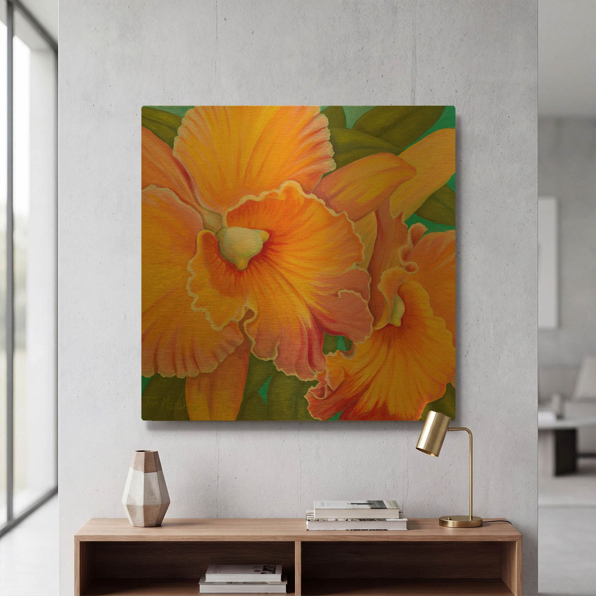 'Orchid Series 2' By Tim Marsh Gold Metal Wall Art