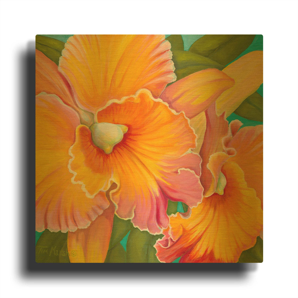 'Orchid Series 2' By Tim Marsh Gold Metal Wall Art