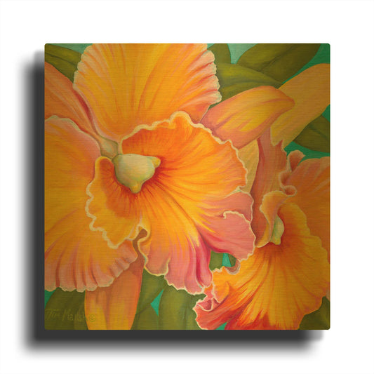 'Orchid Series 2' By Tim Marsh Gold Metal Wall Art