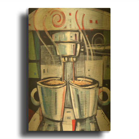 'Barista' By Tim Nyberg Gold Metal Wall Art