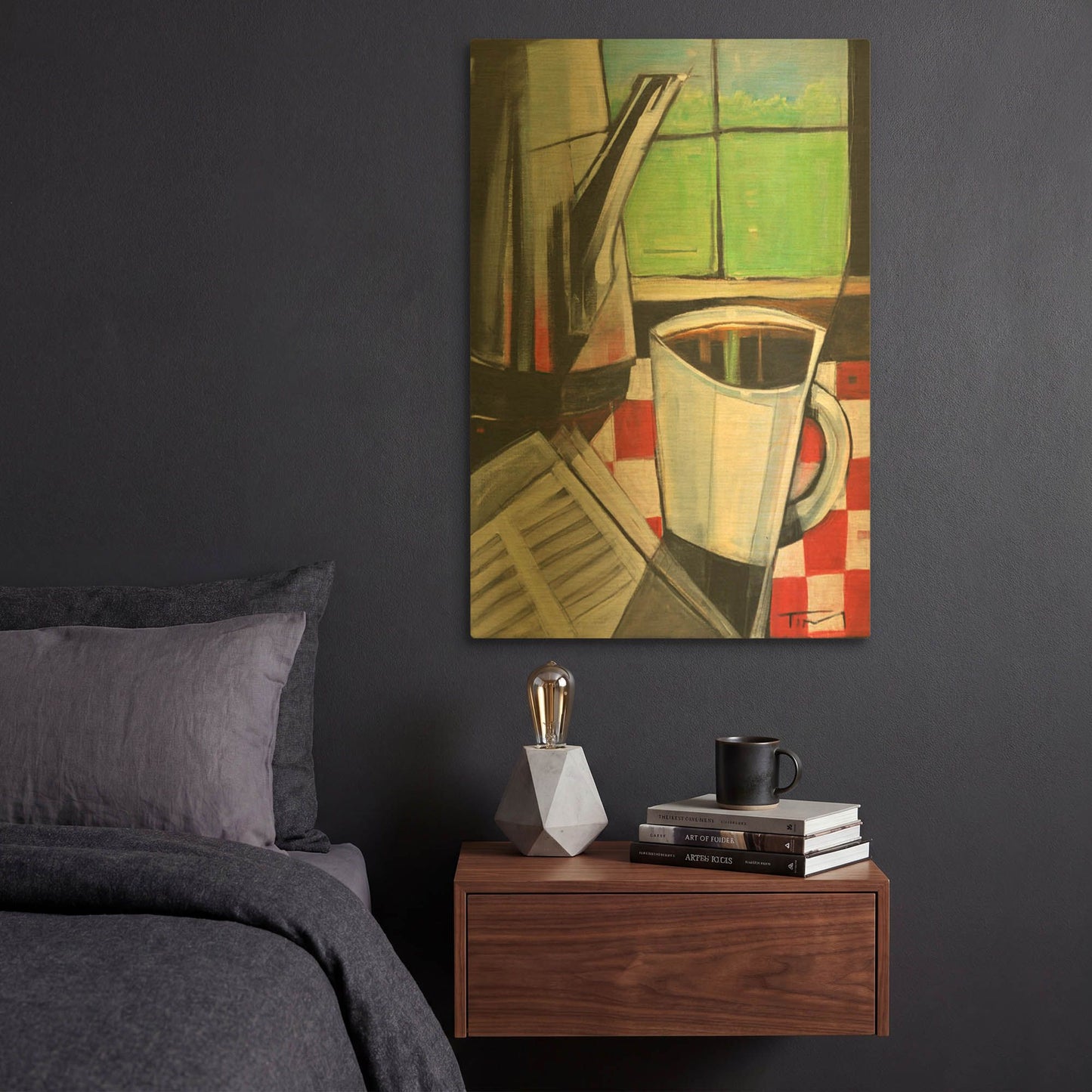 'Coffee And Morning News' By Tim Nyberg Gold Metal Wall Art