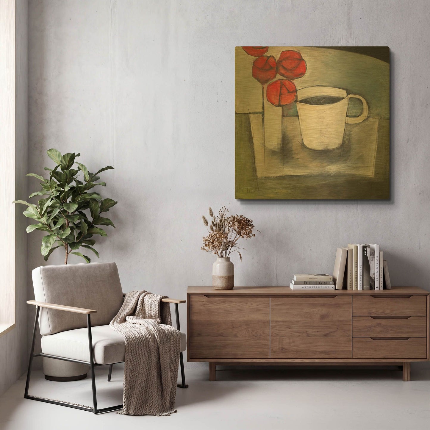 'Coffee And Roses' By Tim Nyberg Gold Metal Wall Art