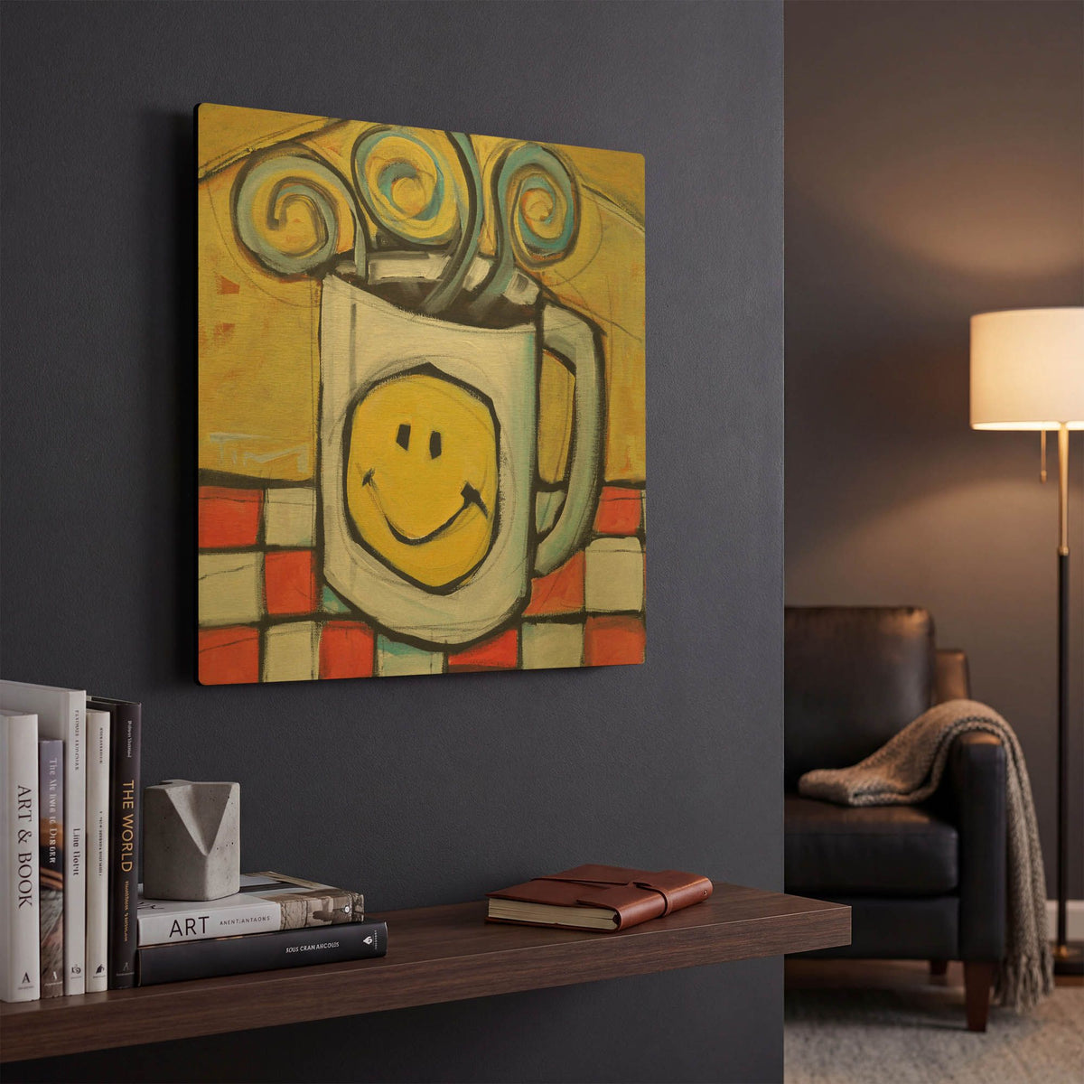 'Coffee Cup 1' By Tim Nyberg Gold Metal Wall Art