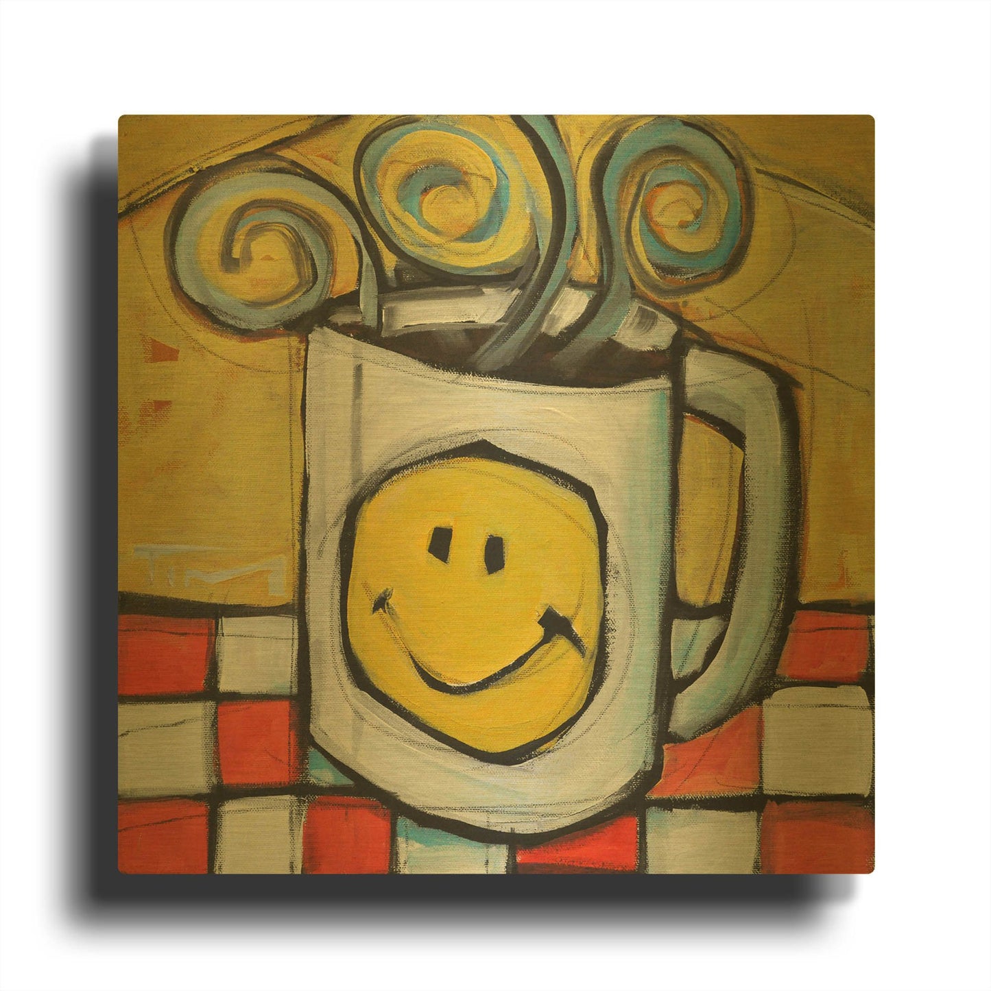 'Coffee Cup 1' By Tim Nyberg Gold Metal Wall Art