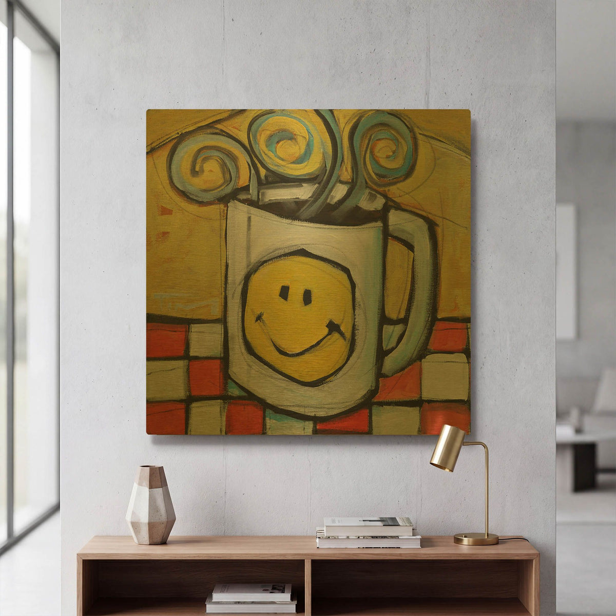 'Coffee Cup 1' By Tim Nyberg Gold Metal Wall Art