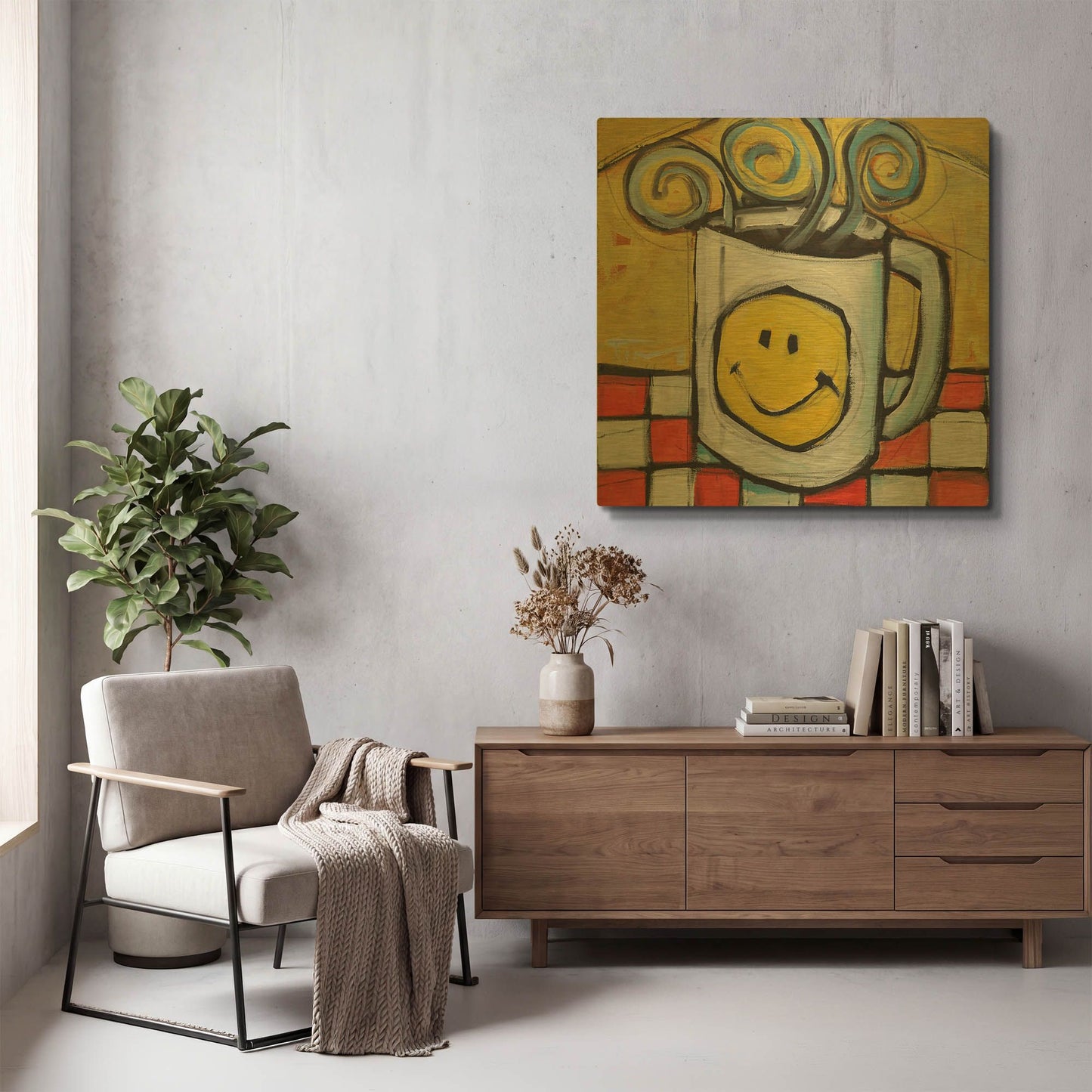 'Coffee Cup 1' By Tim Nyberg Gold Metal Wall Art