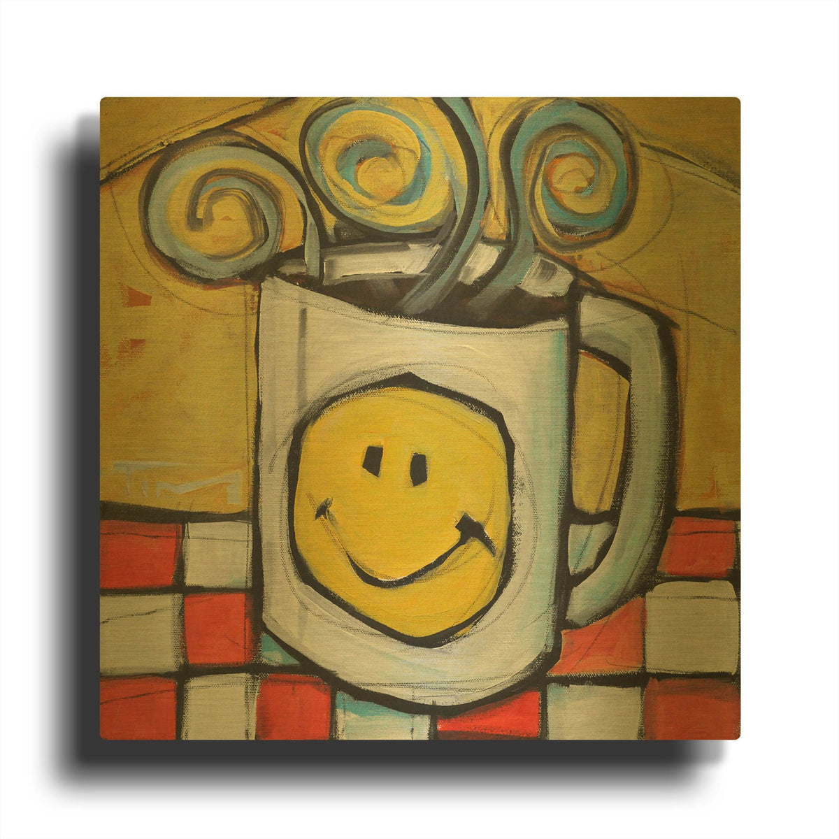 'Coffee Cup 1' By Tim Nyberg Gold Metal Wall Art