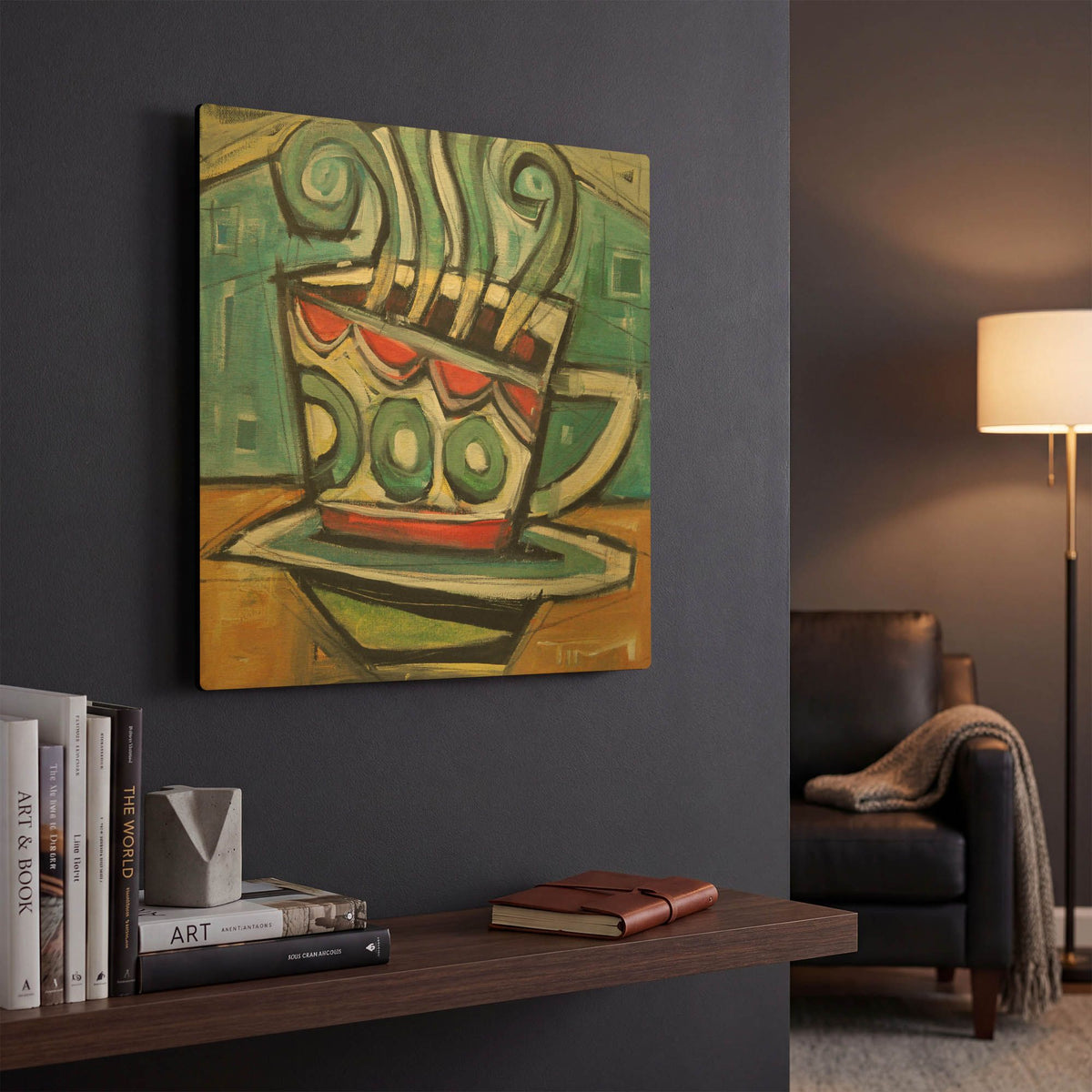 'Coffee Cup 2' By Tim Nyberg Gold Metal Wall Art
