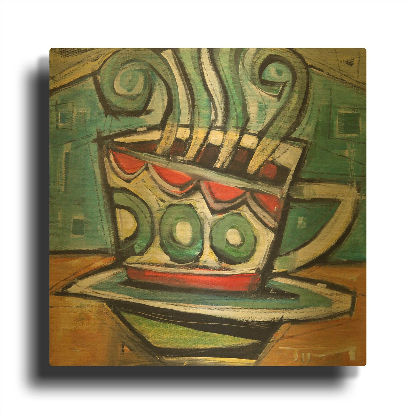 'Coffee Cup 2' By Tim Nyberg Gold Metal Wall Art