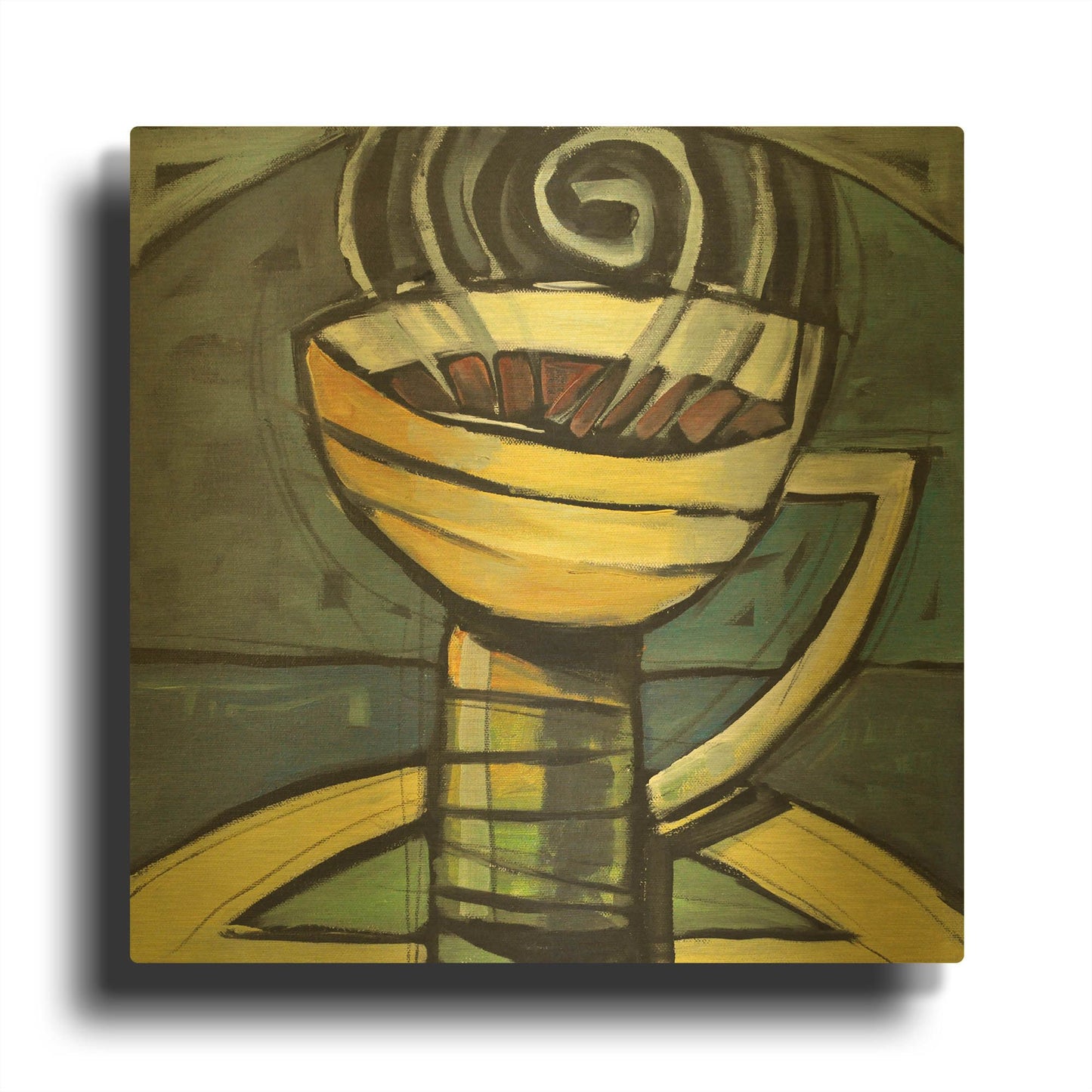 'Coffee Cup 3' By Tim Nyberg Gold Metal Wall Art
