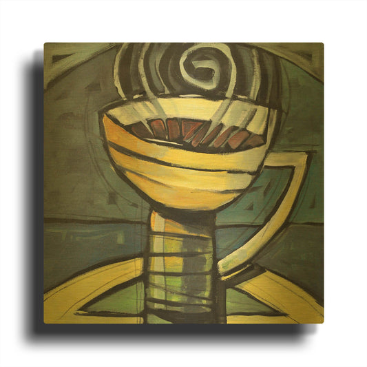 'Coffee Cup 3' By Tim Nyberg Gold Metal Wall Art