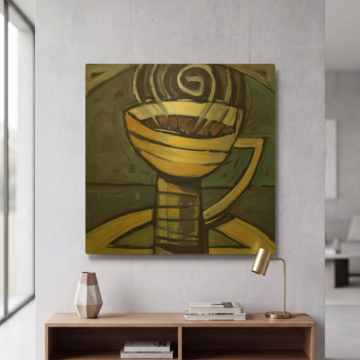 'Coffee Cup 3' By Tim Nyberg Gold Metal Wall Art