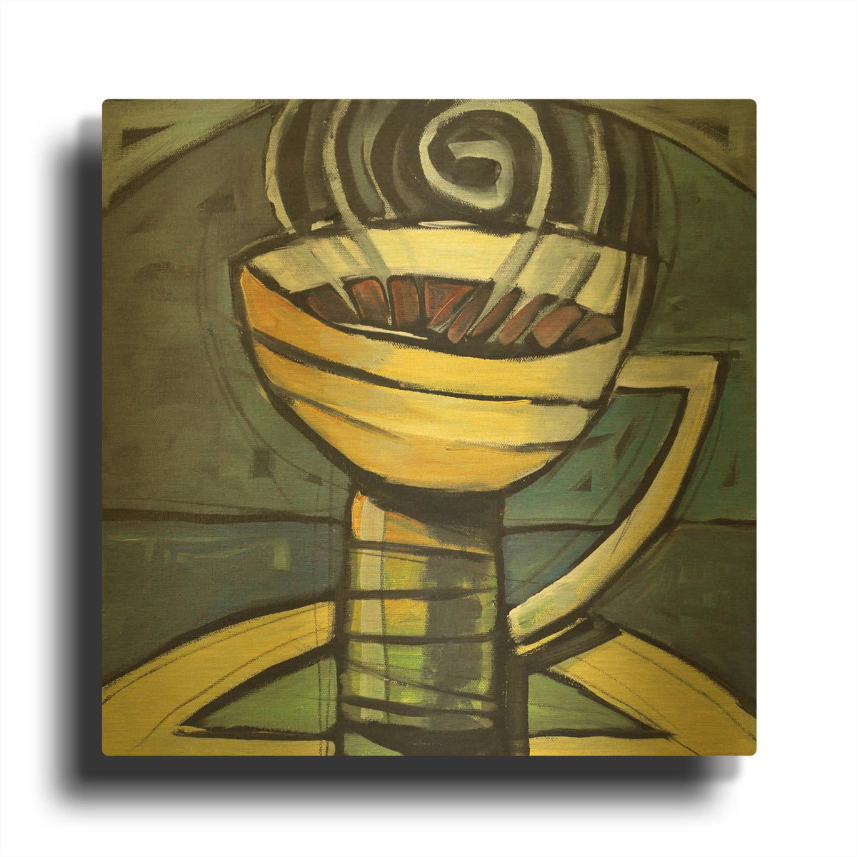 'Coffee Cup 3' By Tim Nyberg Gold Metal Wall Art