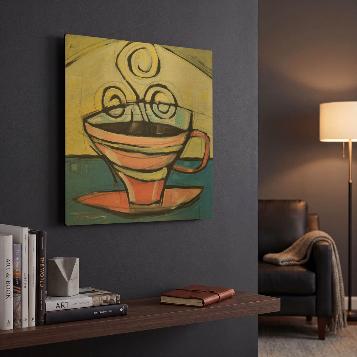 'Coffee Cup 4' By Tim Nyberg Gold Metal Wall Art