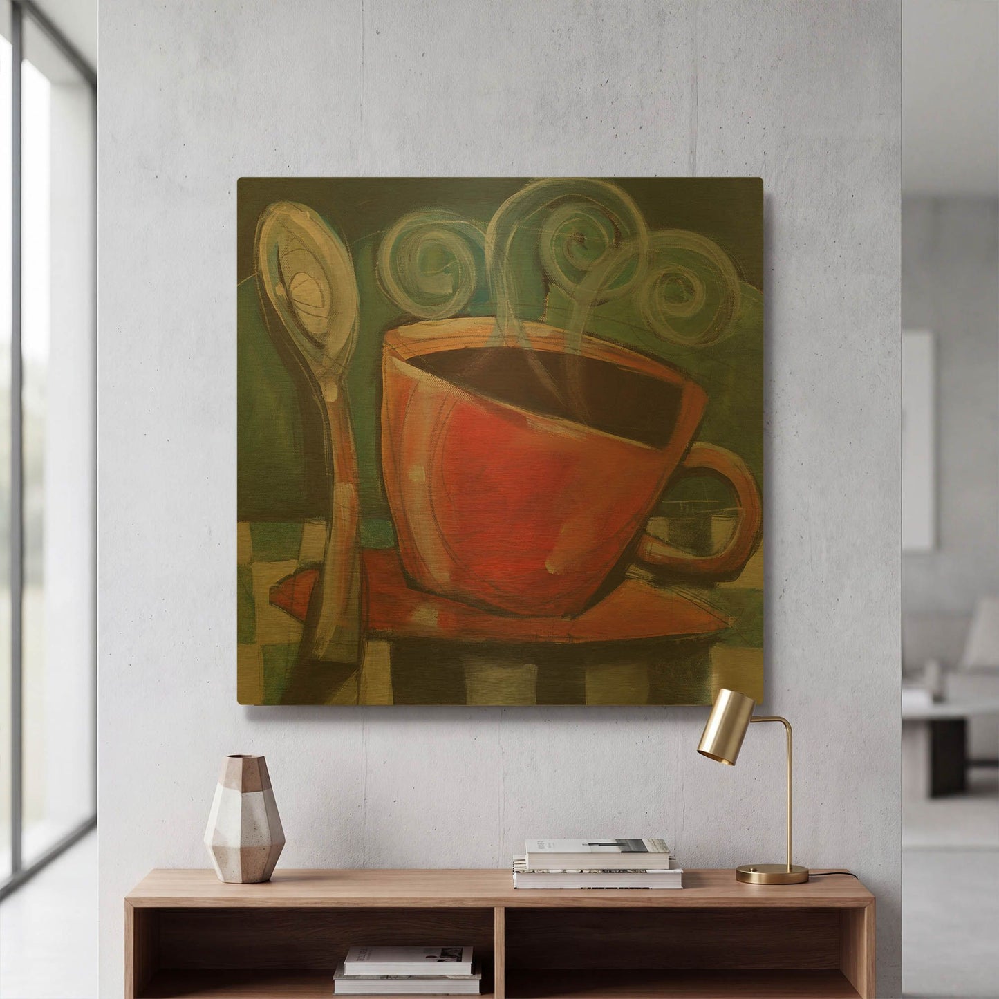 'Cup And Spoon' By Tim Nyberg Gold Metal Wall Art