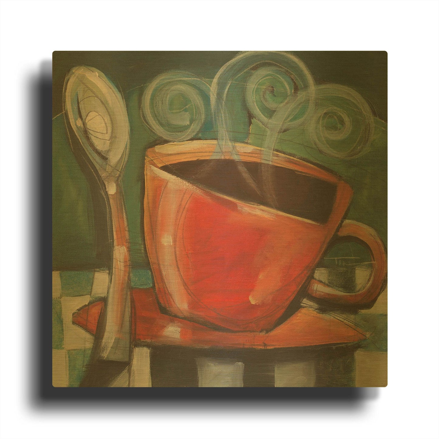 'Cup And Spoon' By Tim Nyberg Gold Metal Wall Art