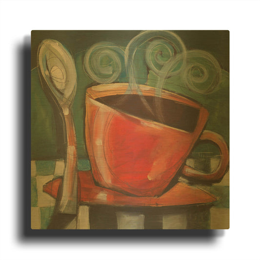 'Cup And Spoon' By Tim Nyberg Gold Metal Wall Art