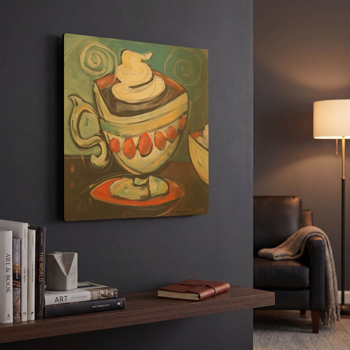 'Cup Of Mocha' By Tim Nyberg Gold Metal Wall Art