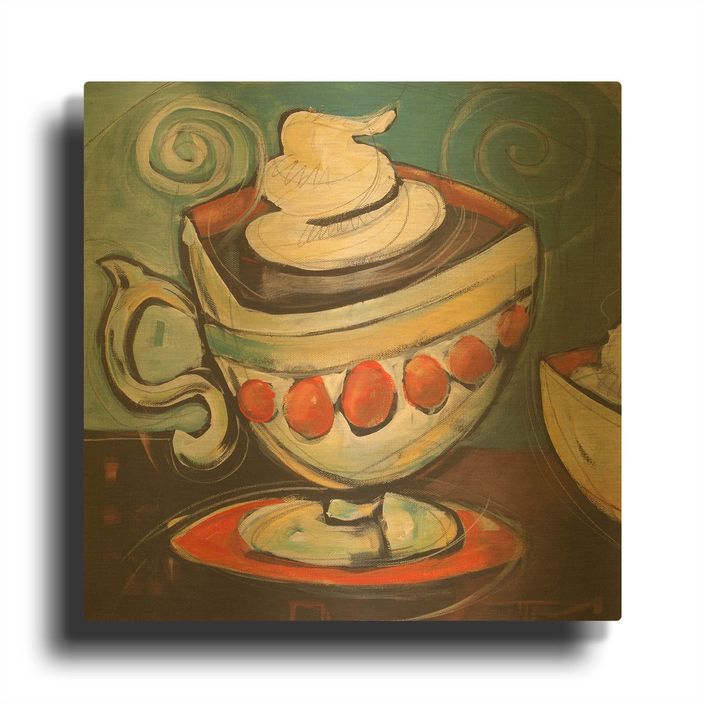 'Cup Of Mocha' By Tim Nyberg Gold Metal Wall Art