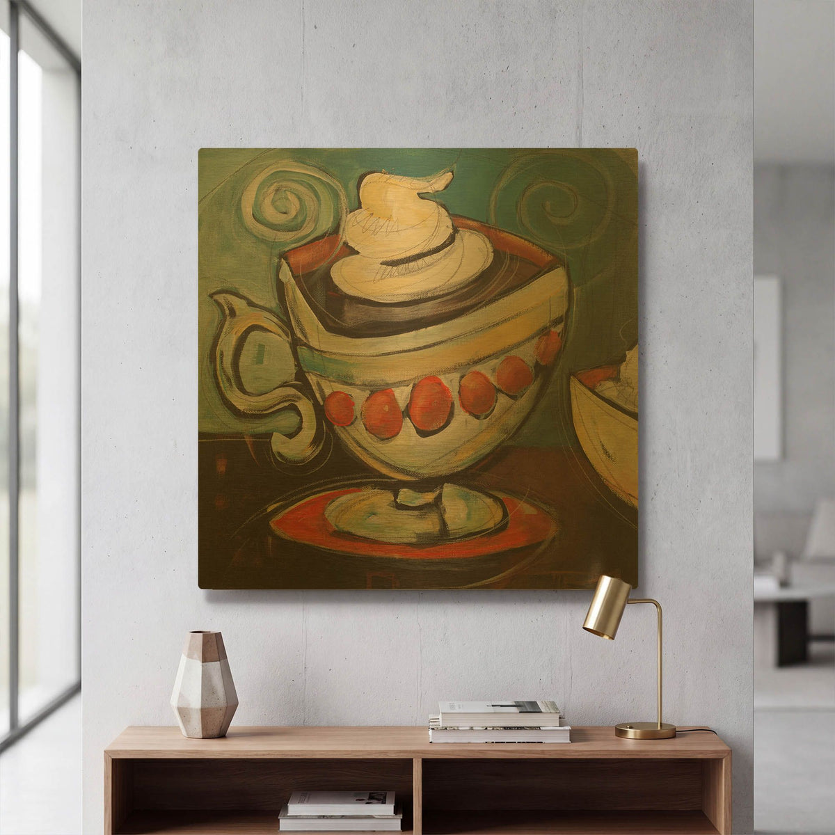 'Cup Of Mocha' By Tim Nyberg Gold Metal Wall Art