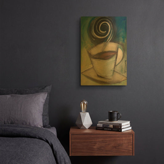 'First Cup Of The Day' By Tim Nyberg Gold Metal Wall Art