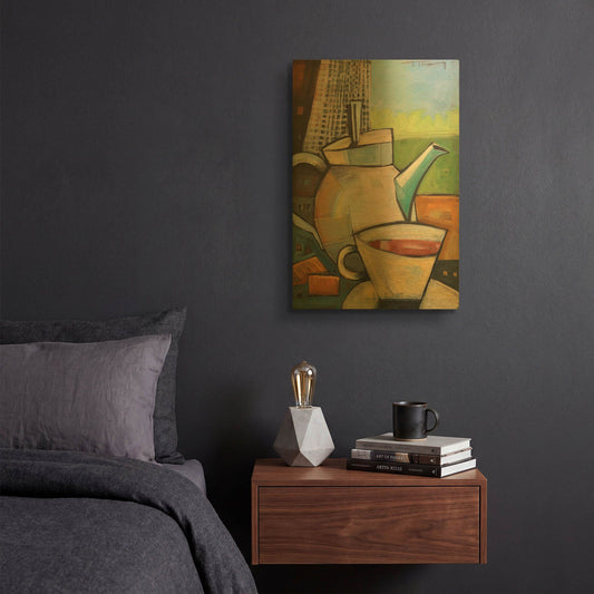 'Tea Time' By Tim Nyberg Gold Metal Wall Art