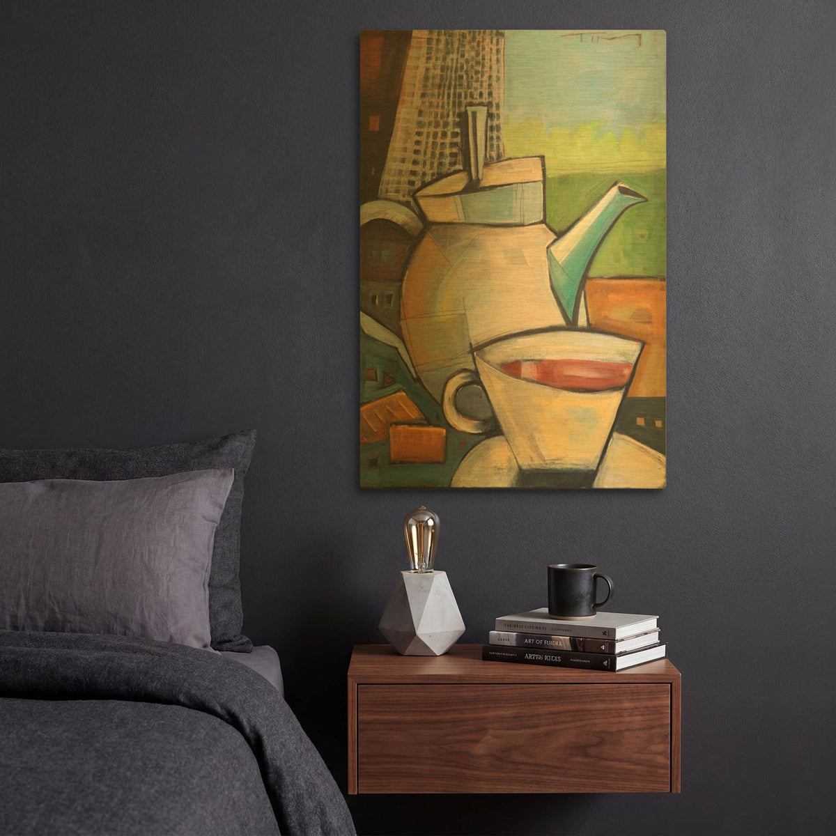 'Tea Time' By Tim Nyberg Gold Metal Wall Art