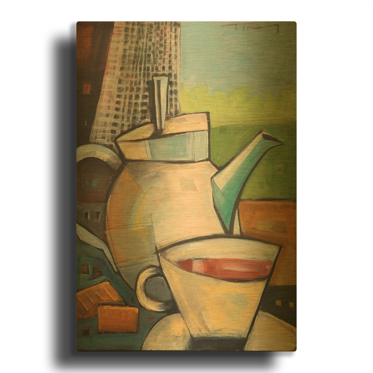 'Tea Time' By Tim Nyberg Gold Metal Wall Art