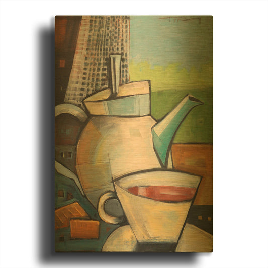 'Tea Time' By Tim Nyberg Gold Metal Wall Art
