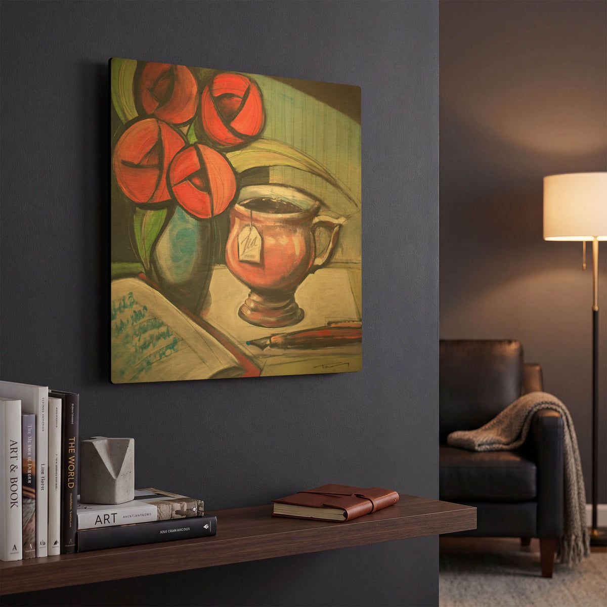 'Tearose Journal' By Tim Nyberg Gold Metal Wall Art