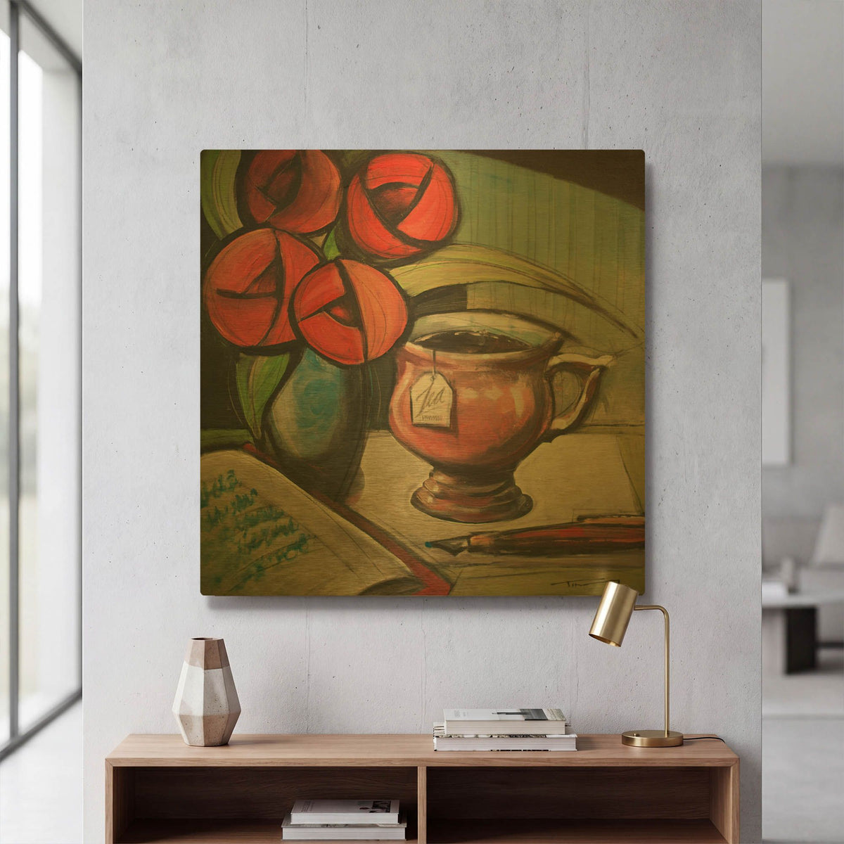 'Tearose Journal' By Tim Nyberg Gold Metal Wall Art