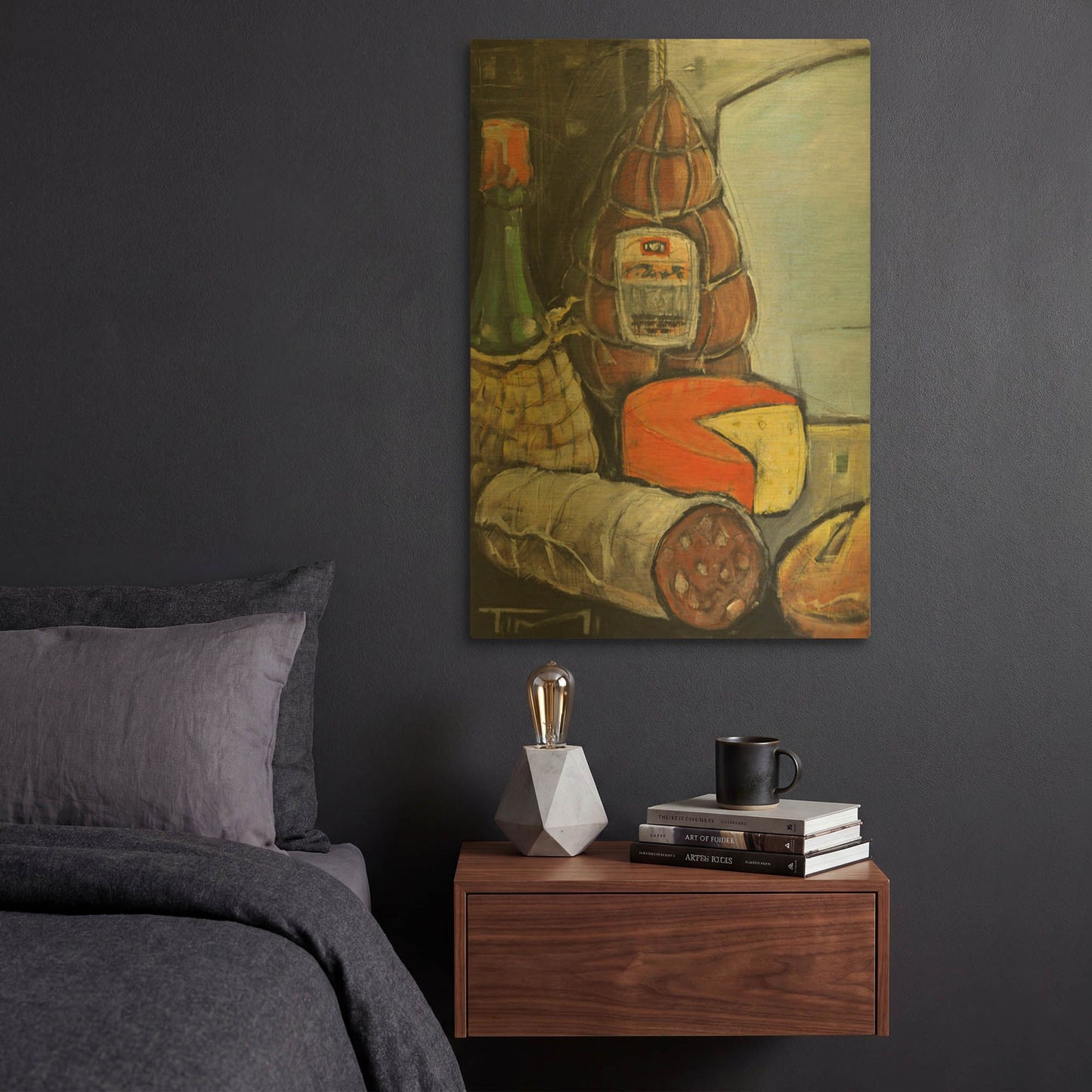 'Bottle Of Wine Italian Deli' By Tim Nyberg Gold Metal Wall Art