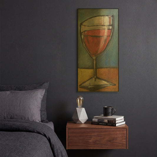'Glass Of Red' By Tim Nyberg Gold Metal Wall Art