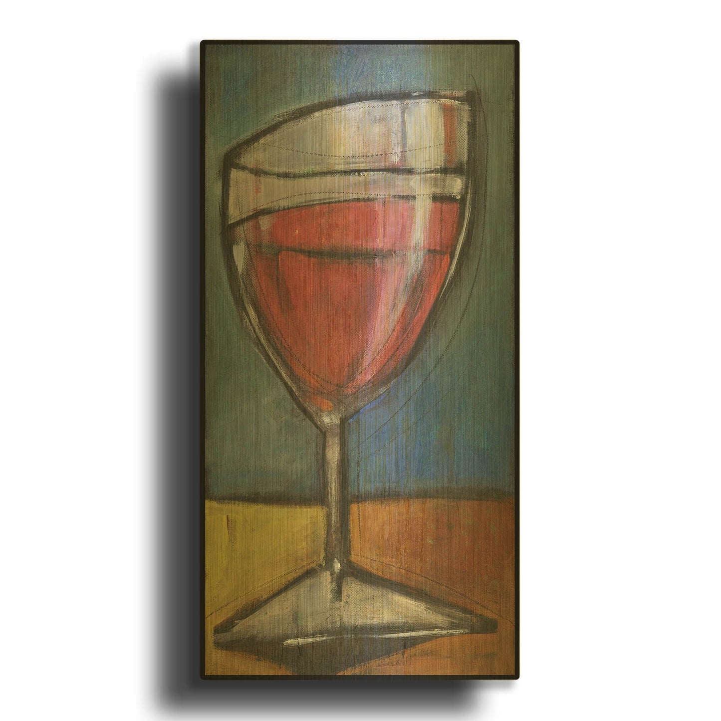 'Glass Of Red' By Tim Nyberg Gold Metal Wall Art