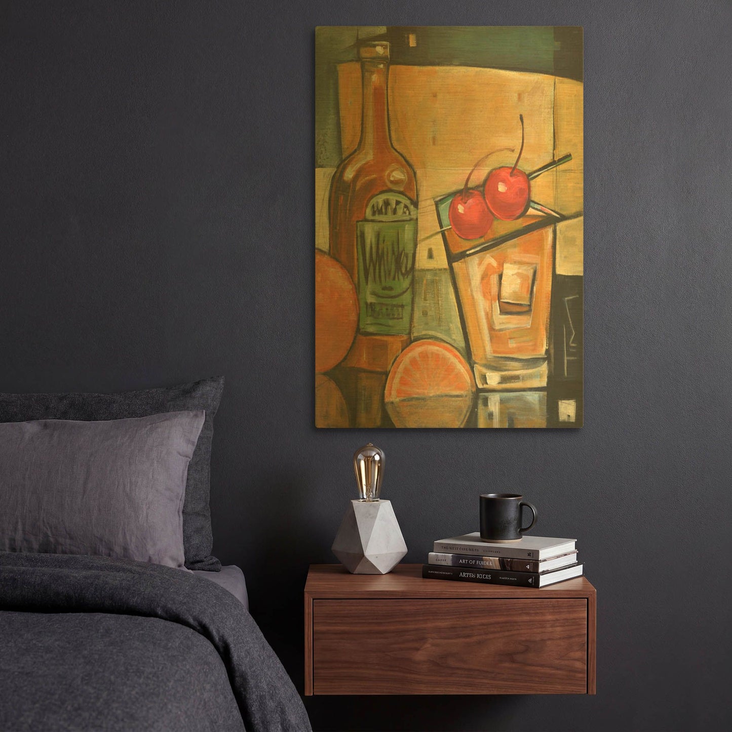'Old Fashioned Sweet Cherries' By Tim Nyberg Gold Metal Wall Art