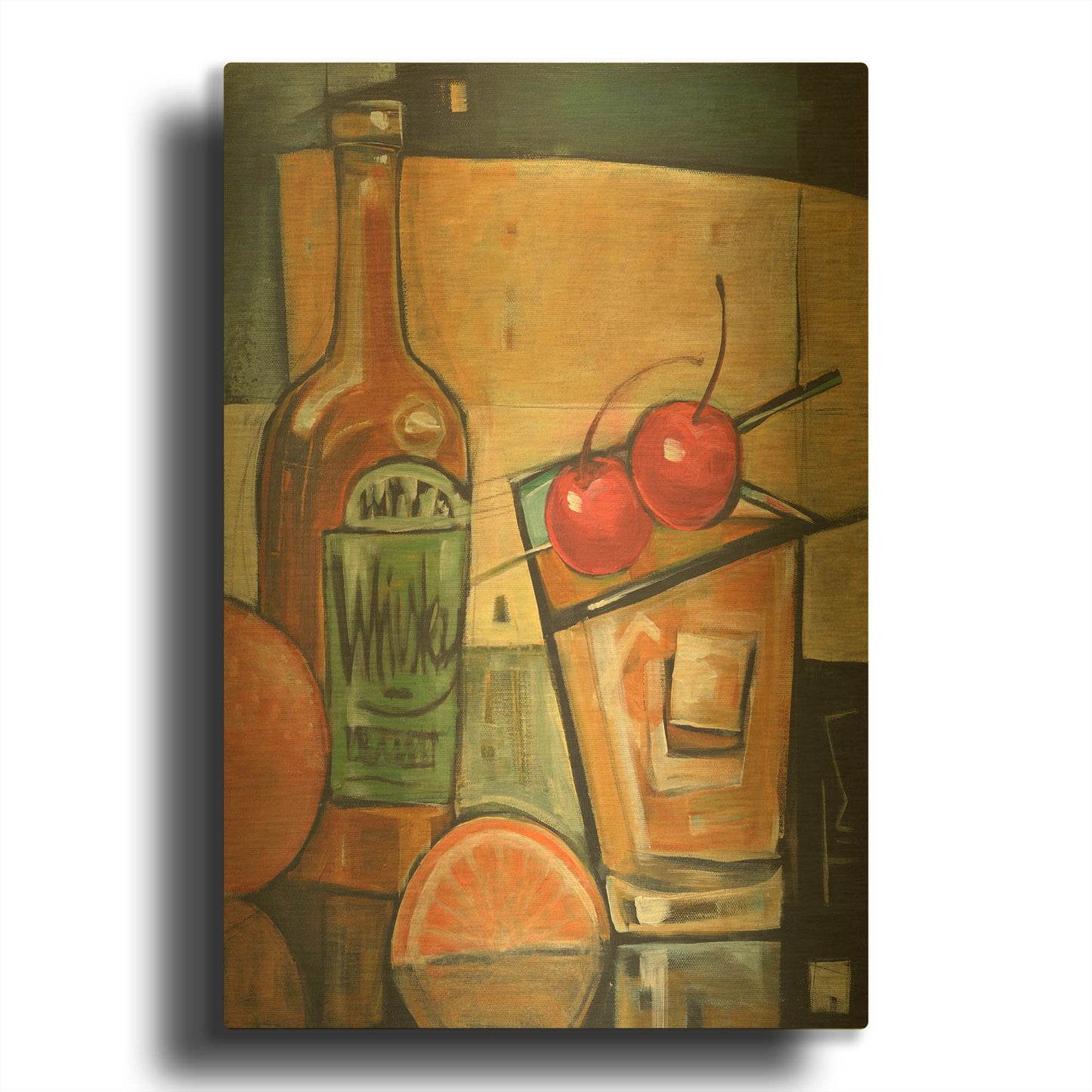 'Old Fashioned Sweet Cherries' By Tim Nyberg Gold Metal Wall Art