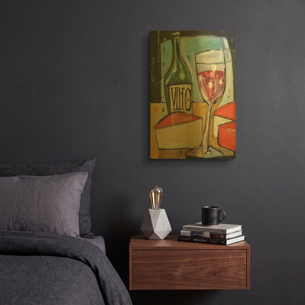 'Red Wine And Cheese' By Tim Nyberg Gold Metal Wall Art
