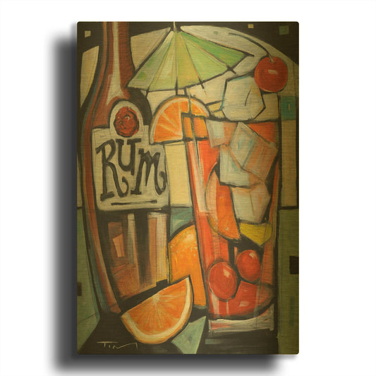 'Tourist Drink' By Tim Nyberg Gold Metal Wall Art