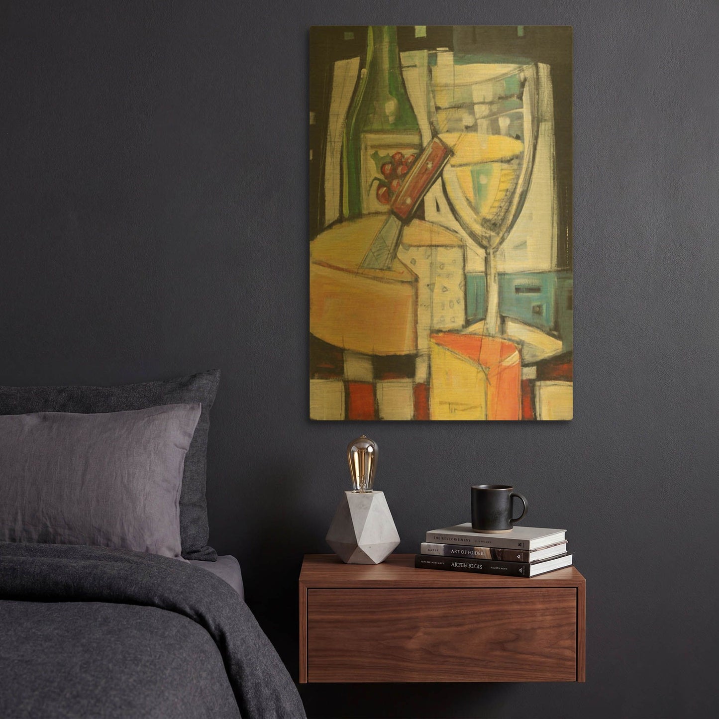 'White Wine And Cheese' By Tim Nyberg Gold Metal Wall Art