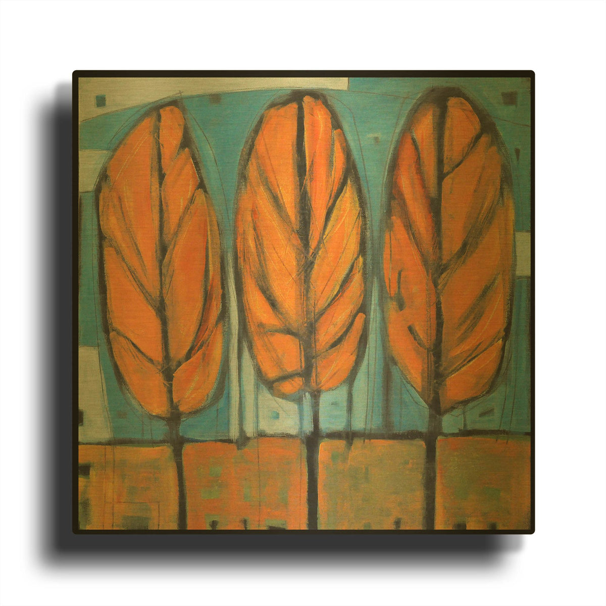 'Fall Trees' By Tim Nyberg Gold Metal Wall Art