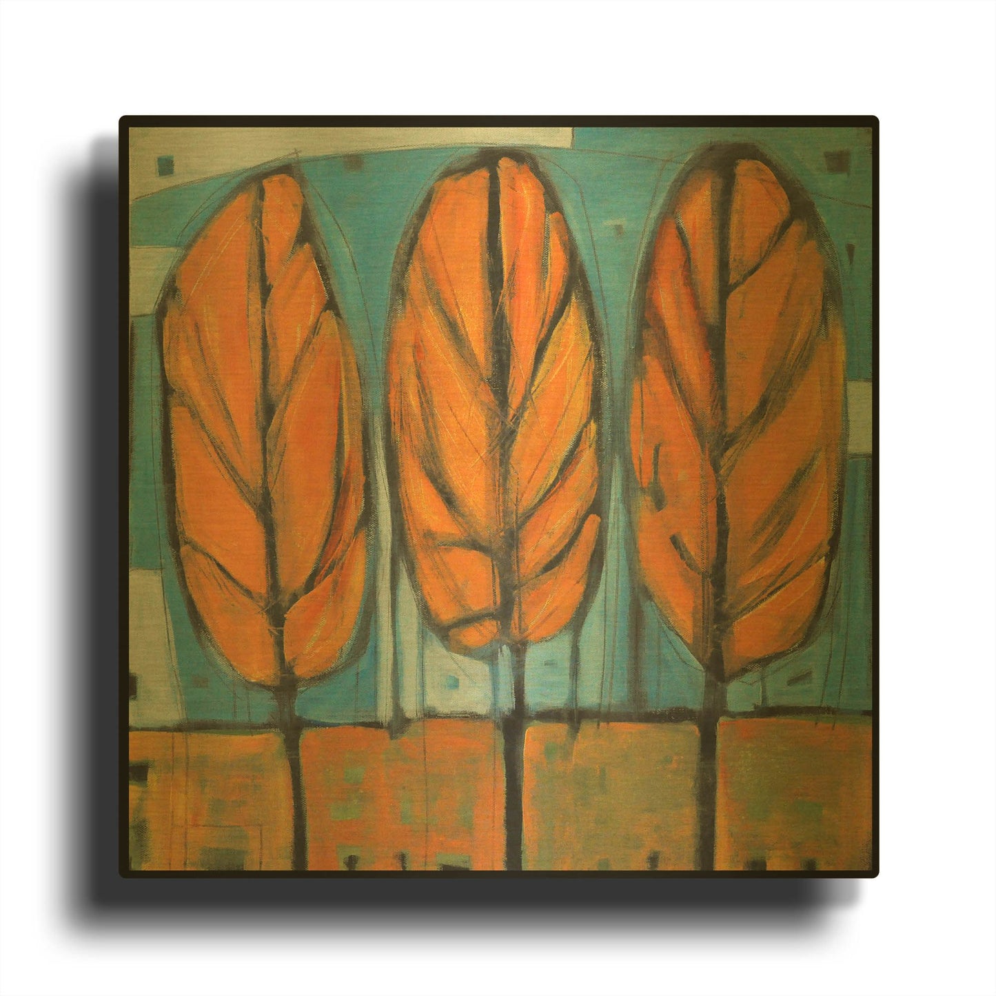 'Fall Trees' By Tim Nyberg Gold Metal Wall Art