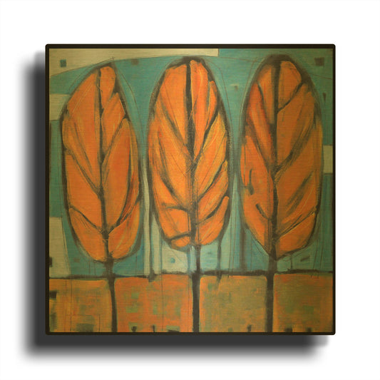 'Fall Trees' By Tim Nyberg Gold Metal Wall Art